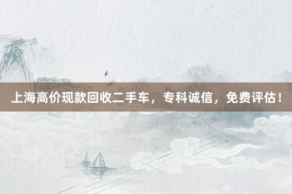 上海高价现款回收二手车，专科诚信，免费评估！