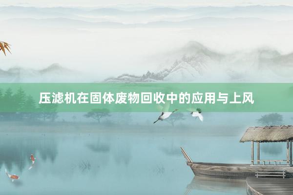 压滤机在固体废物回收中的应用与上风